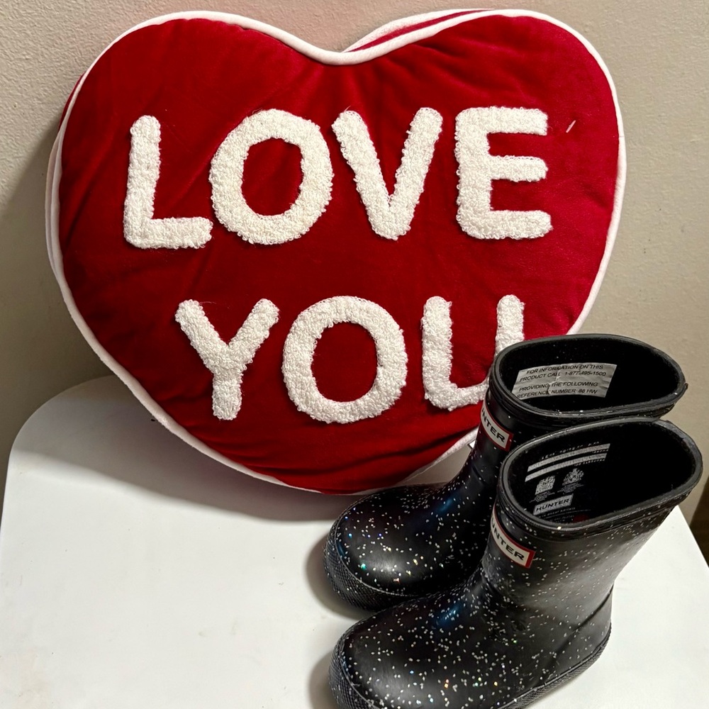 Hunter Rain Black Speckled Boots-Kids
